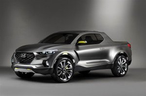 Hyundai Santa Cruz. Automóvel, grande porta malas aberto