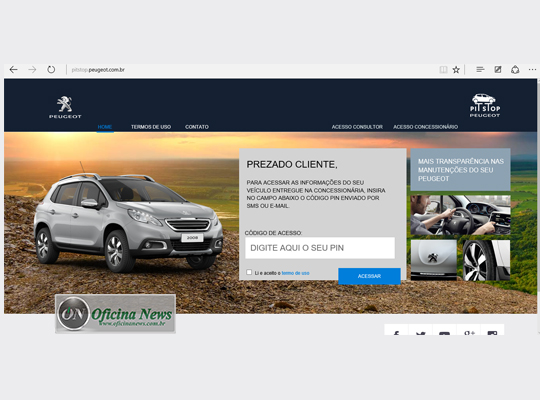 Peugeot apresenta ferramenta online para acompanhar serviços