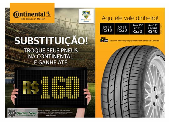 Continental reedita promoção de troca de pneu usado por novo