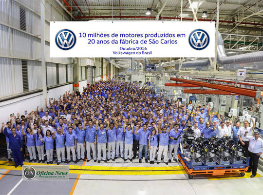 Fábrica da Volkswagen registra 10 milhões de motores produzidos