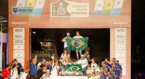 A festa brasileira na chegada do Dakar 2017, em Buenos Aires (Foto arquivo Leandro Torres)