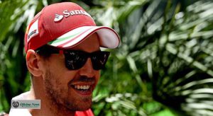 Após quatro etapas, duas vitórias e liderança no Mundial Sebastian Vettel é só sorrisos (Ferrari)