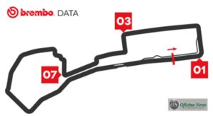 Traçado azerbaijano exige três freadas forte ao longo dos seus 6 km de extensão (Brembo)